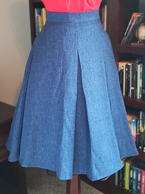 Banned Retro Skirt A-Line Blue size Large Vintage Inspired